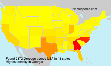 Surname Greeson in USA Surname Greeson in USA