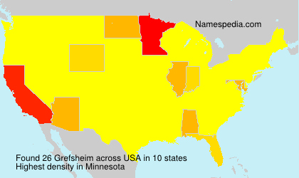 Surname Grefsheim in USA Surname Grefsheim in USA