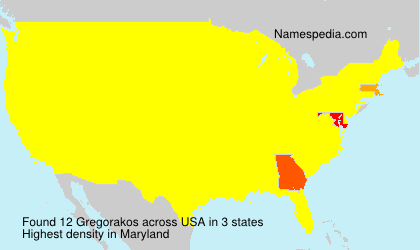 Surname Gregorakos in USA Surname Gregorakos in USA