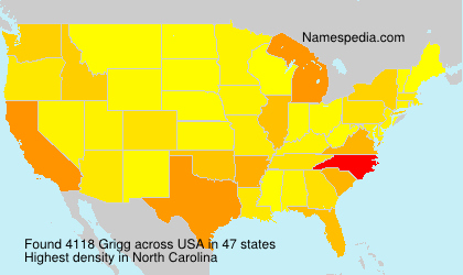 Surname Grigg in USA Surname Grigg in USA