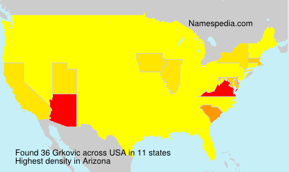 Surname Grkovic in USA Surname Grkovic in USA
