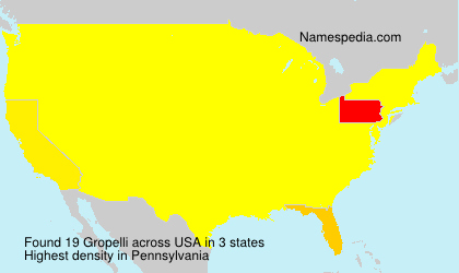 Surname Gropelli in USA