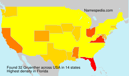 Surname Gruenther in USA Surname Gruenther in USA