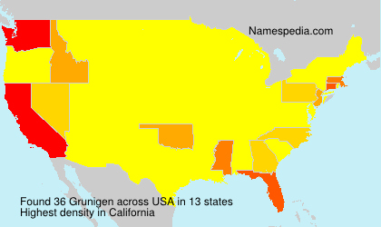 Surname Grunigen in USA Surname Grunigen in USA