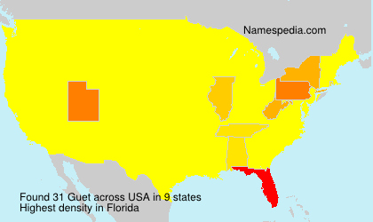 Surname Guet in USA Surname Guet in USA
