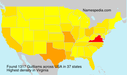 Surname Guilliams in USA Surname Guilliams in USA