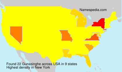 Surname Gunasinghe in USA Surname Gunasinghe in USA