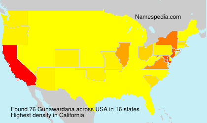 Surname Gunawardana in USA Surname Gunawardana in USA