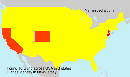 Surname Gunc in USA Surname Gunc in USA