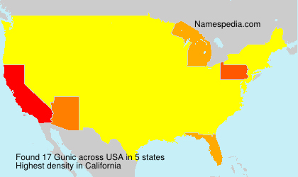 Surname Gunic in USA Surname Gunic in USA