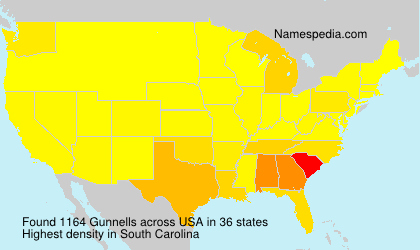 Surname Gunnells in USA Surname Gunnells in USA