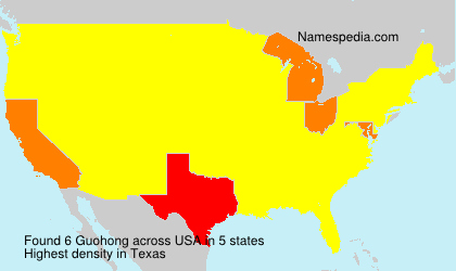 Surname Guohong in USA Surname Guohong in USA