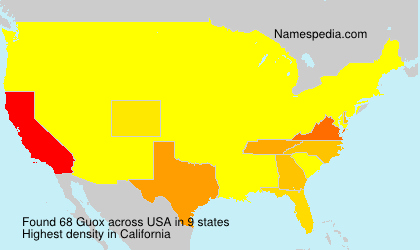 Surname Guox in USA Surname Guox in USA