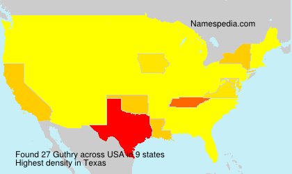 Surname Guthry in USA Surname Guthry in USA