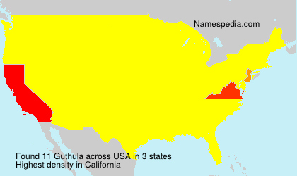 Surname Guthula in USA Surname Guthula in USA