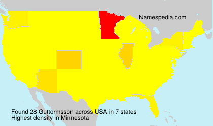 Surname Guttormsson in USA Surname Guttormsson in USA