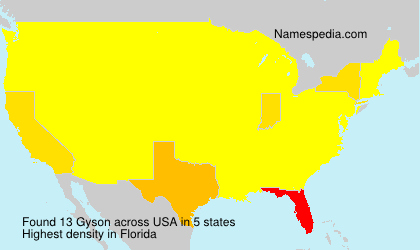 Surname Gyson in USA Surname Gyson in USA