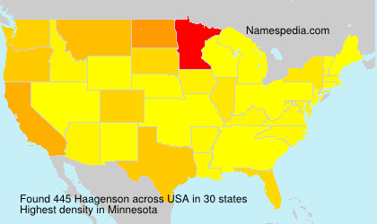 Surname Haagenson in USA Surname Haagenson in USA