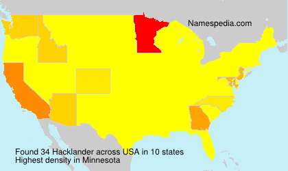 Surname Hacklander in USA Surname Hacklander in USA
