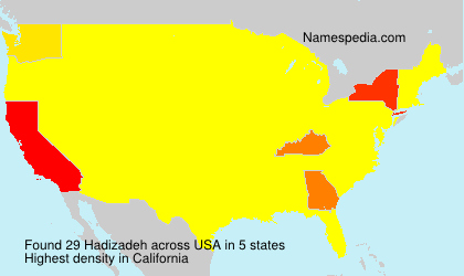 Surname Hadizadeh in USA Surname Hadizadeh in USA