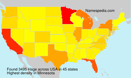 Surname Hage in USA Surname Hage in USA