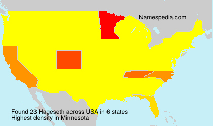 Surname Hageseth in USA Surname Hageseth in USA