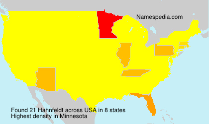 Surname Hahnfeldt in USA Surname Hahnfeldt in USA