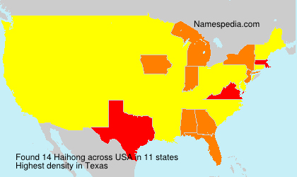 Surname Haihong in USA Surname Haihong in USA