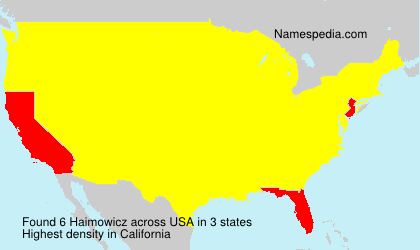 Surname Haimowicz in USA Surname Haimowicz in USA