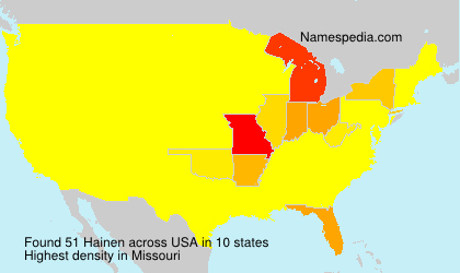 Surname Hainen in USA