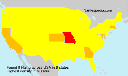 Surname Haing in USA Surname Haing in USA