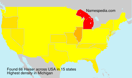 Surname Haiser in USA Surname Haiser in USA