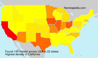 Surname Haislet in USA Surname Haislet in USA
