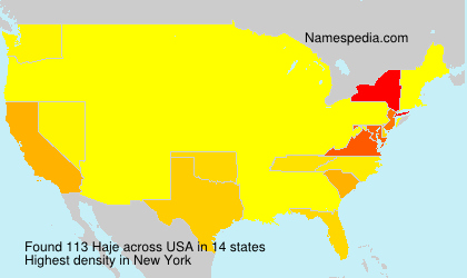 Surname Haje in USA Surname Haje in USA