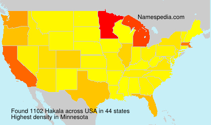 Surname Hakala in USA Surname Hakala in USA