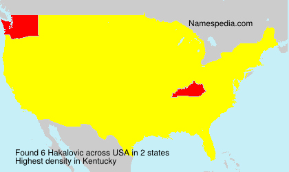 Surname Hakalovic in USA Surname Hakalovic in USA