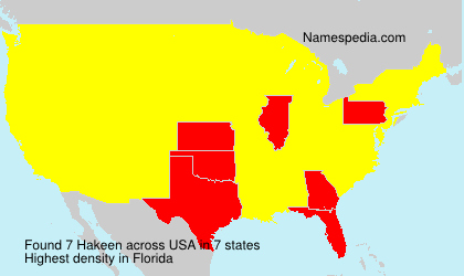 Surname Hakeen in USA Surname Hakeen in USA