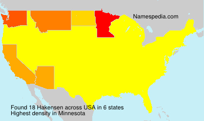 Surname Hakensen in USA Surname Hakensen in USA