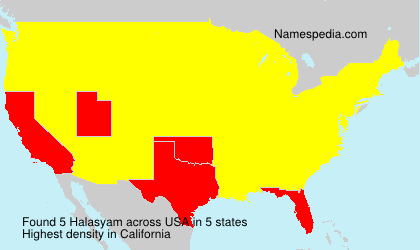 Surname Halasyam in USA Surname Halasyam in USA