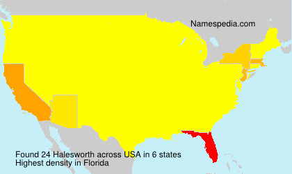Surname Halesworth in USA