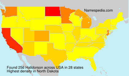 Surname Halldorson in USA Surname Halldorson in USA