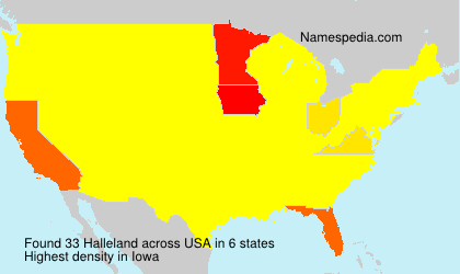 Surname Halleland in USA Surname Halleland in USA