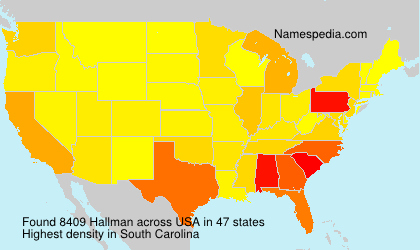 Surname Hallman in USA Surname Hallman in USA