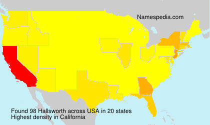 Surname Hallsworth in USA