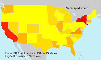 Surname Haluk in USA Surname Haluk in USA