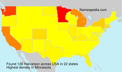 Surname Halvarson in USA