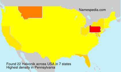 Surname Halvonik in USA Surname Halvonik in USA