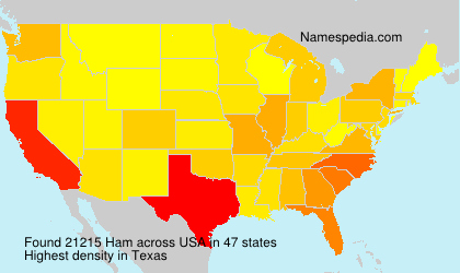 Surname Ham in USA Surname Ham in USA