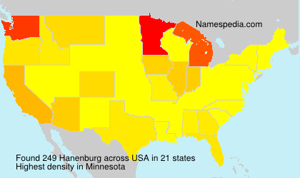 Surname Hanenburg in USA