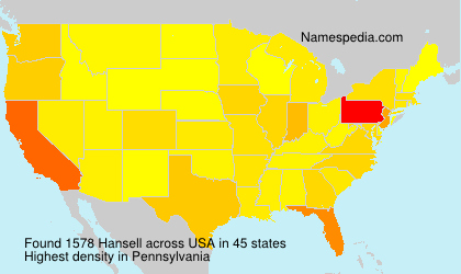 Surname Hansell in USA Surname Hansell in USA